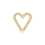 14k Diamond open heart push lock - Lexie Jordan Jewelry
