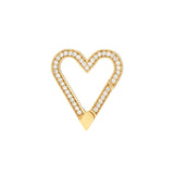 14k Diamond open heart push lock - Lexie Jordan Jewelry