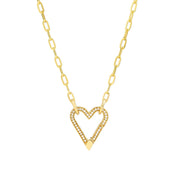 14k Diamond open heart push lock - Lexie Jordan Jewelry