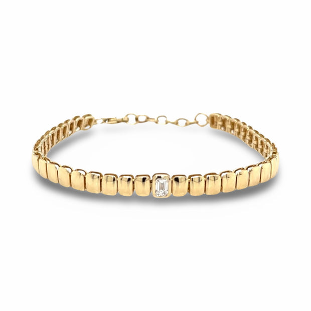 14K Gold Emerald Shape Bracelet - Lexie Jordan Jewelry