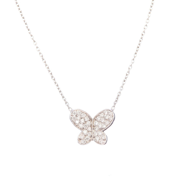 14K Gold Pave Diamond Butterfly Necklace - Lexie Jordan Jewelry