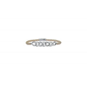 18K Rose Gold Beaded Bracelet| Diamond Chain Link Center - Lexie Jordan Jewelry