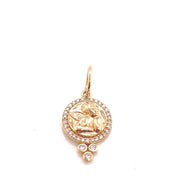 Angel charm | 14K gold | Diamonds - Lexie Jordan Jewelry