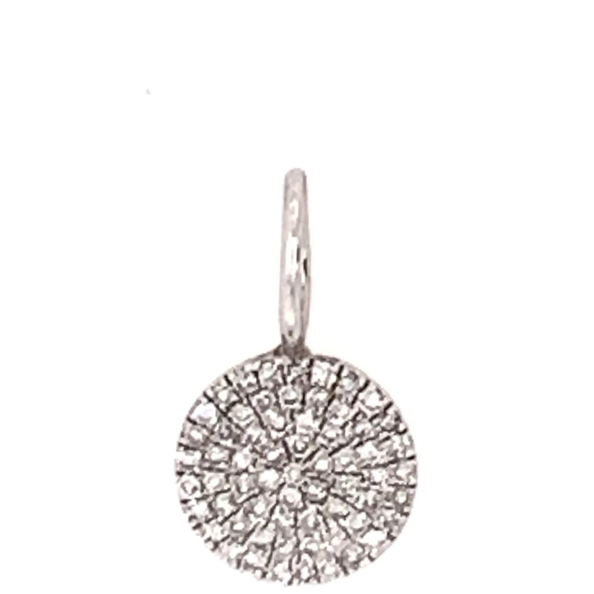 Circle Pave Diamond Round Charm 14K Gold and Diamonds - Lexie Jordan Jewelry