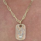 Diamond Dog Tag Necklace | Custom Dog Tag - Lexie Jordan Jewelry