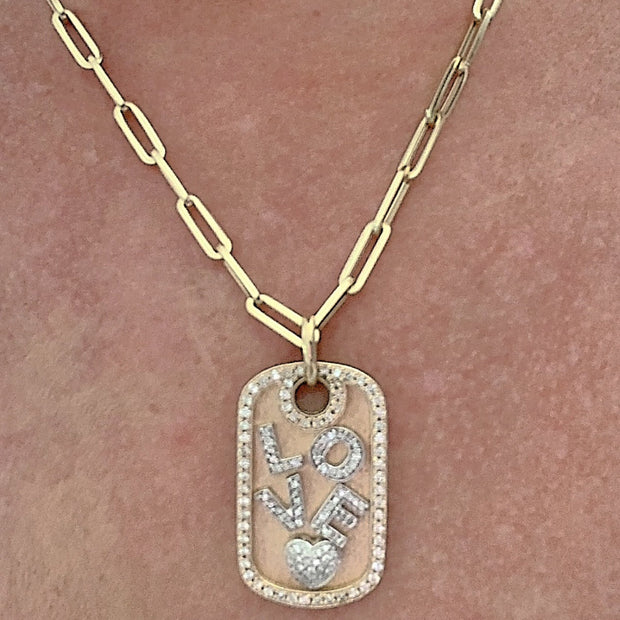 Diamond Dog Tag Necklace | Custom Dog Tag - Lexie Jordan Jewelry