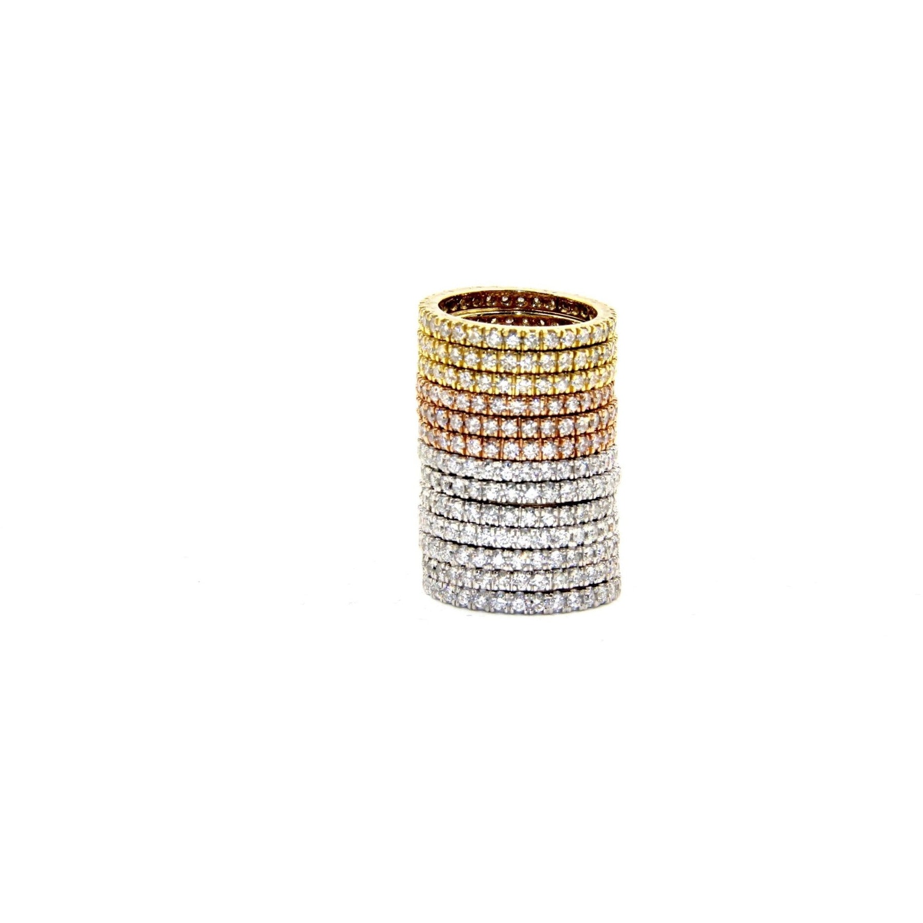 Diamond Eternity Band 18K Yellow White Gold