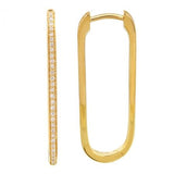 Diamond rectangle Huggies - Lexie Jordan Jewelry