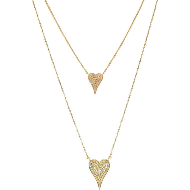 Elongated Heart Necklace | Pave Diamonds | 14K Gold - Lexie Jordan Jewelry