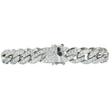 Glittering Cuban Link Chain Bracelet | 14K Gold | Faceted Diamonds - Lexie Jordan Jewelry