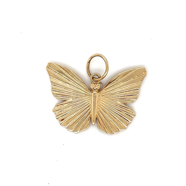 Golden Butterfly Charm 14k Yellow Gold Elegant Butterfly Charm