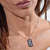 I love you to the moon and back Silver Dog Tag - Lexie Jordan Jewelry