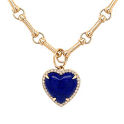 Lapis Cabochon Diamond Heart - Lexie Jordan Jewelry