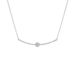 Pave Diamond Bar Necklace | 18K White Gold - Lexie Jordan Jewelry