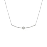 Pave Diamond Bar Necklace | 18K White Gold - Lexie Jordan Jewelry