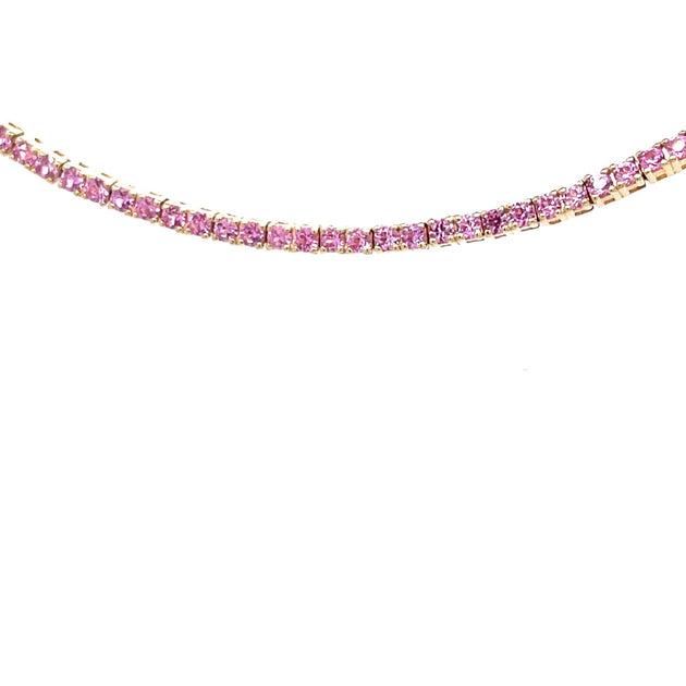 Pink Sapphire Tennis Necklace - Razny Jewelers