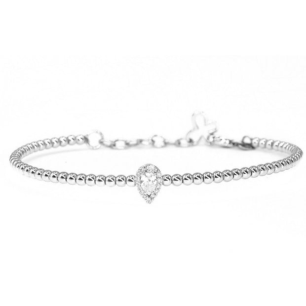 Teardrop Diamond Beaded Bracelet | 18K Gold | Diamond - Lexie Jordan Jewelry