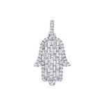 14k Gold Baguette Diamond Hamsa - Lexie Jordan Jewelry