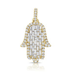 14k Gold Baguette Diamond Hamsa - Lexie Jordan Jewelry