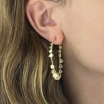 14k gold dangling Gold Disc Hoops - Lexie Jordan Jewelry