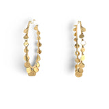 14k gold dangling Gold Disc Hoops - Lexie Jordan Jewelry