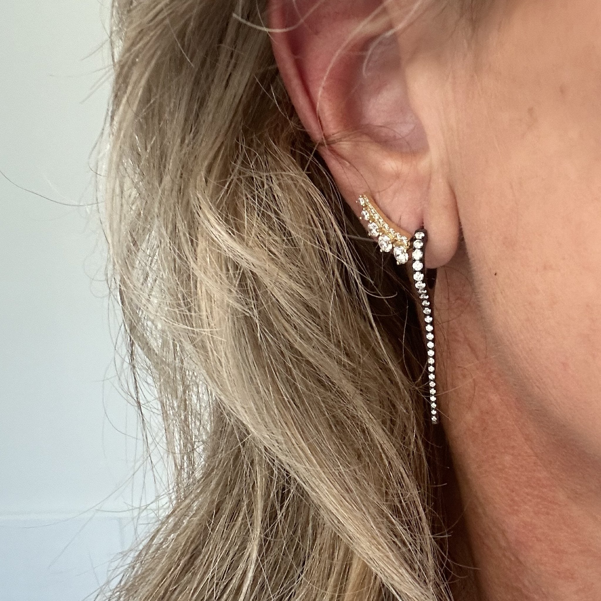 14K Rhodium Spike Earrings - Lexie Jordan Jewelry