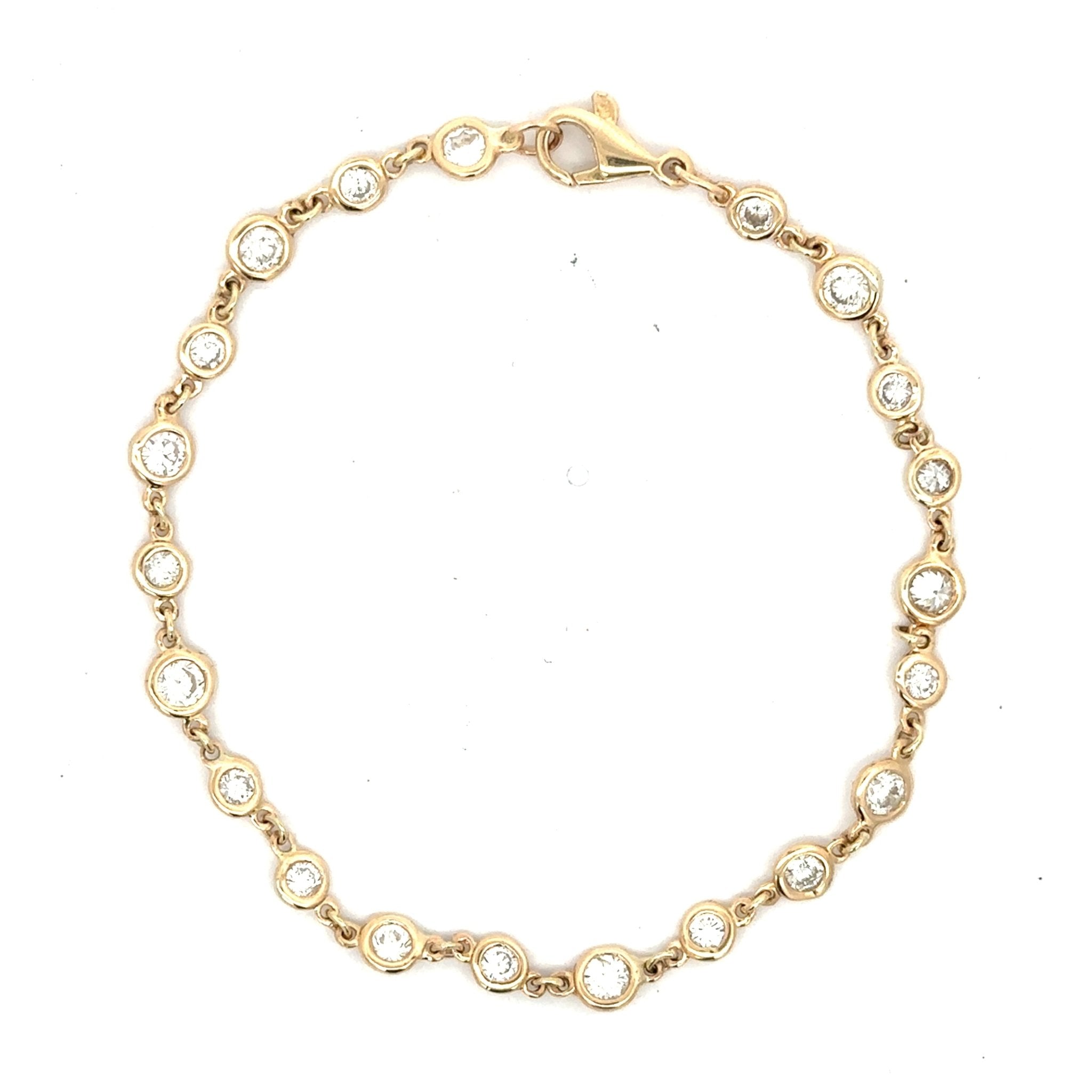 Diamond Bezel-Set Tennis Bracelet in Yellow Gold - Lexie Jordan Jewelry