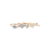 I Love You to the Moon and Back Stacking Rings | 14K Gold | Diamonds