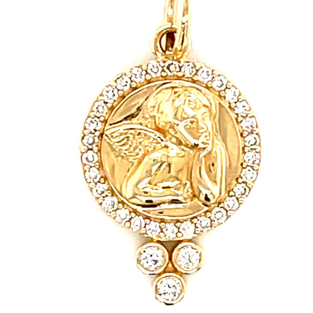 Angel charm | 14K gold | Diamonds - Lexie Jordan Jewelry