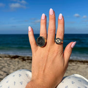 Black and White Diamond Evil Eye Ring - Lexie Jordan Jewelry