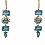 Blue Topaz and Diamond Multi shape Drop Earrings - Lexie Jordan Jewelry