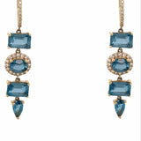 Blue Topaz and Diamond Multi shape Drop Earrings - Lexie Jordan Jewelry