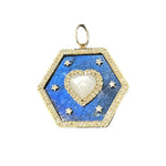 Cabachon Pearl and Diamond Celestial Heart Pendant - Lexie Jordan Jewelry