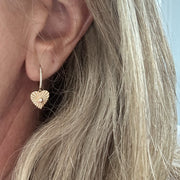 Dangle Fluted Heart Earrings - Lexie Jordan Jewelry