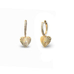 Dangle Fluted Heart Earrings - Lexie Jordan Jewelry