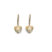 Dangle Fluted Heart Earrings - Lexie Jordan Jewelry