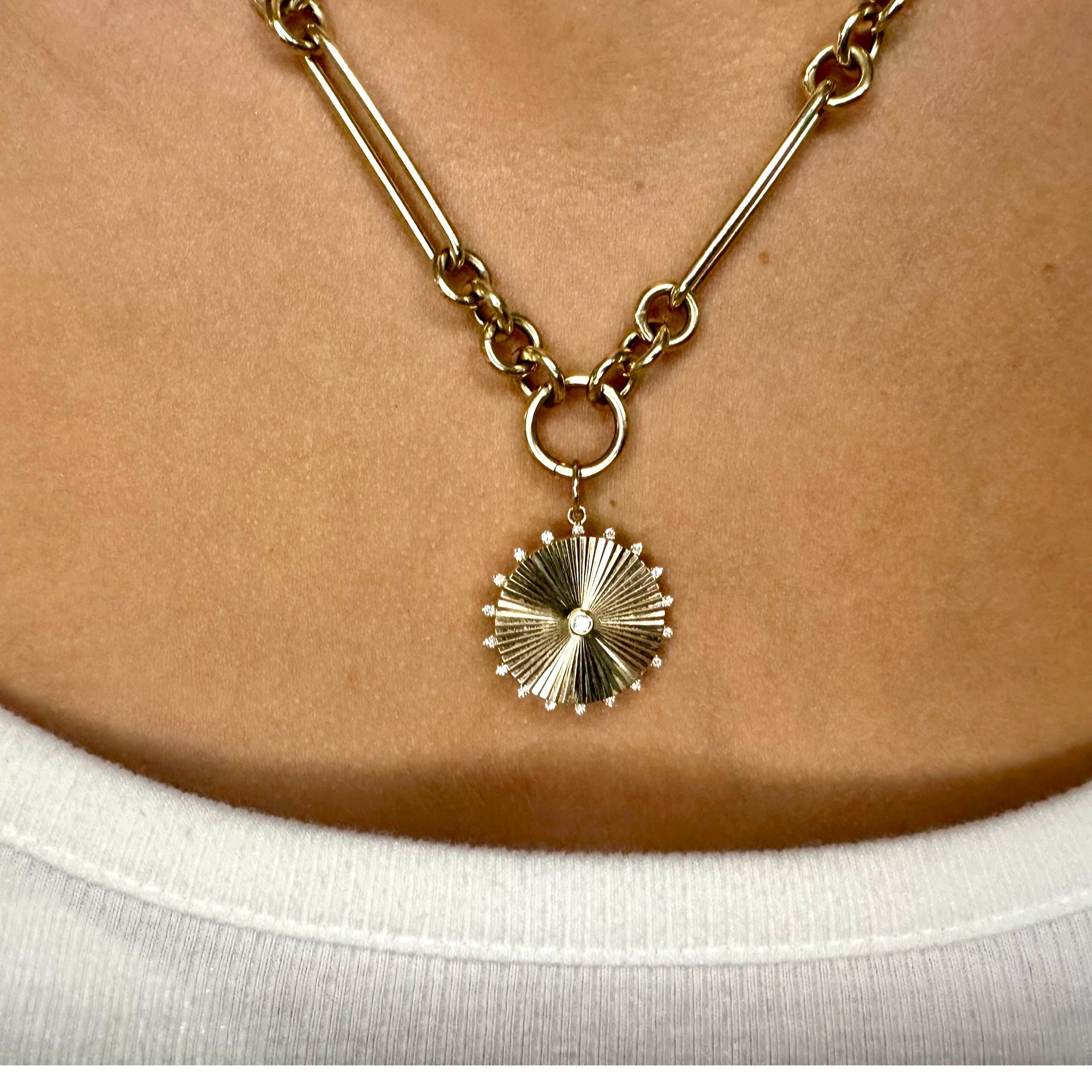 Elegant Gold Pendant with Diamond Accent - Lexie Jordan Jewelry