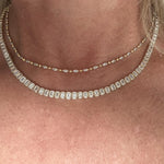 Emerald Cut Diamond Bezel Half Necklace 9 Carats - Lexie Jordan Jewelry