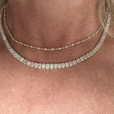 Emerald Cut Diamond Bezel Half Necklace 9 Carats - Lexie Jordan Jewelry