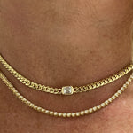 Emerald Diamond Cut Cuban Chain Choker - Lexie Jordan Jewelry