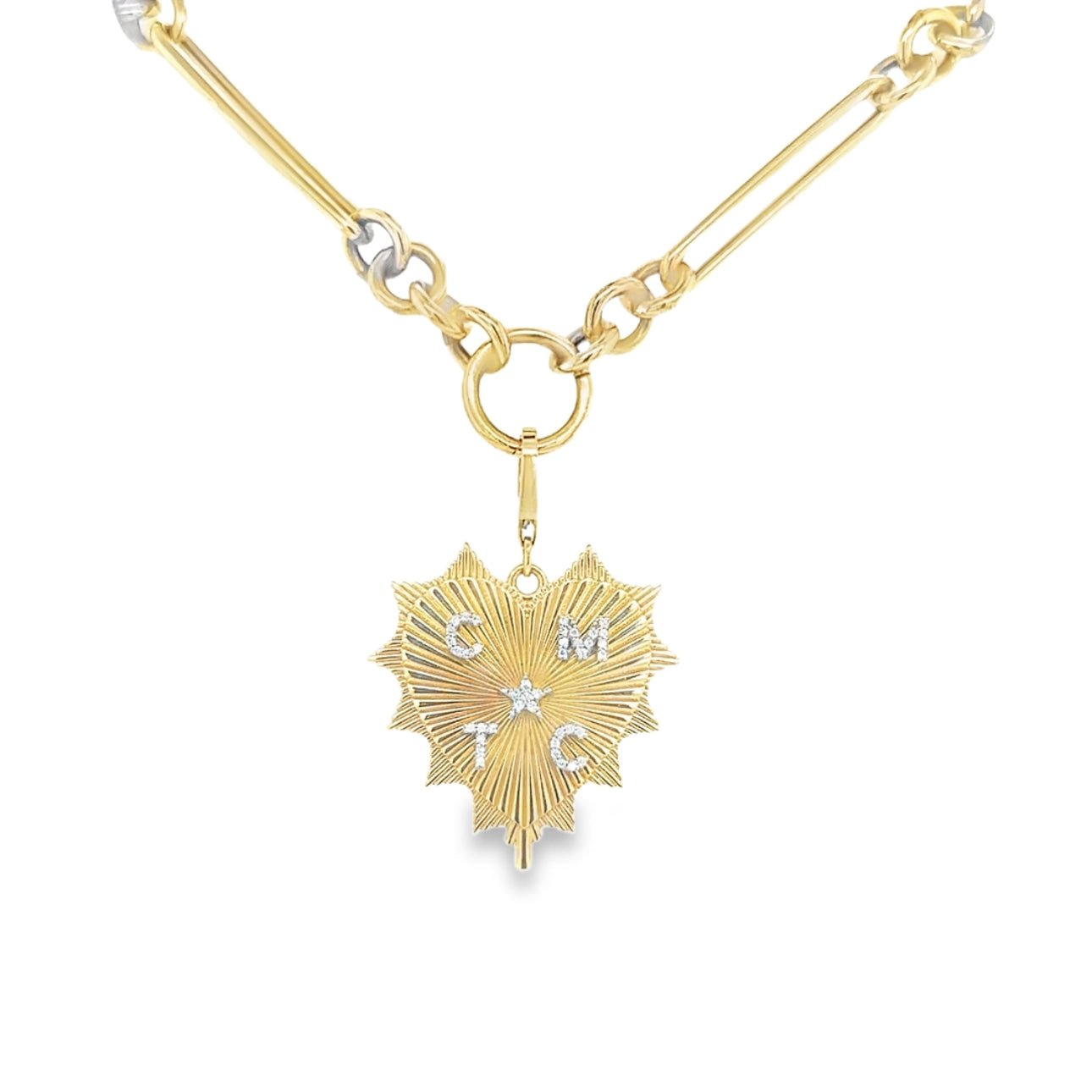 Fluted Heart Pendant Customize - Lexie Jordan Jewelry