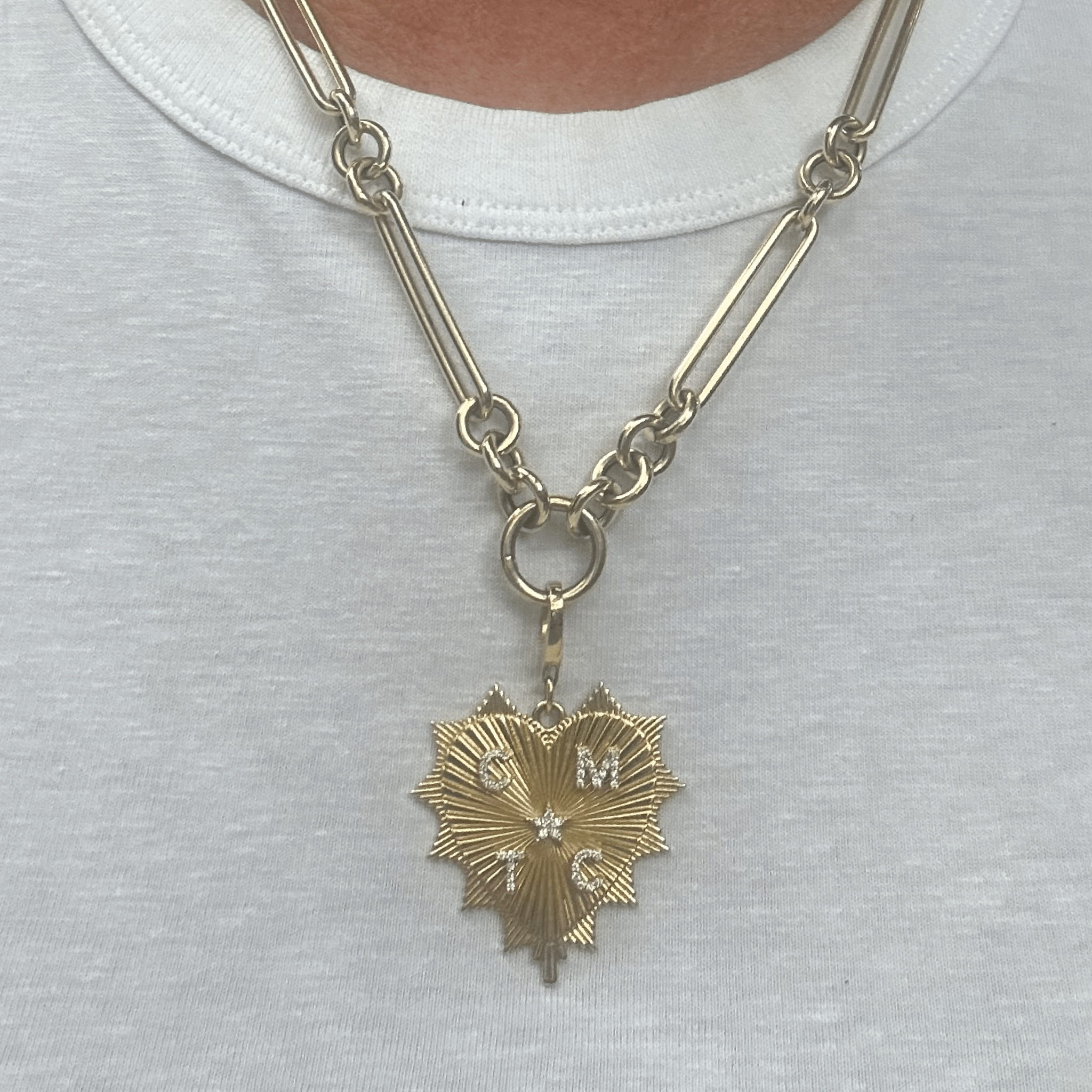 Fluted Heart Pendant Customize - Lexie Jordan Jewelry