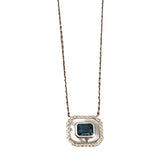 London Blue Topaz and Diamond Pendant Necklace - Lexie Jordan Jewelry