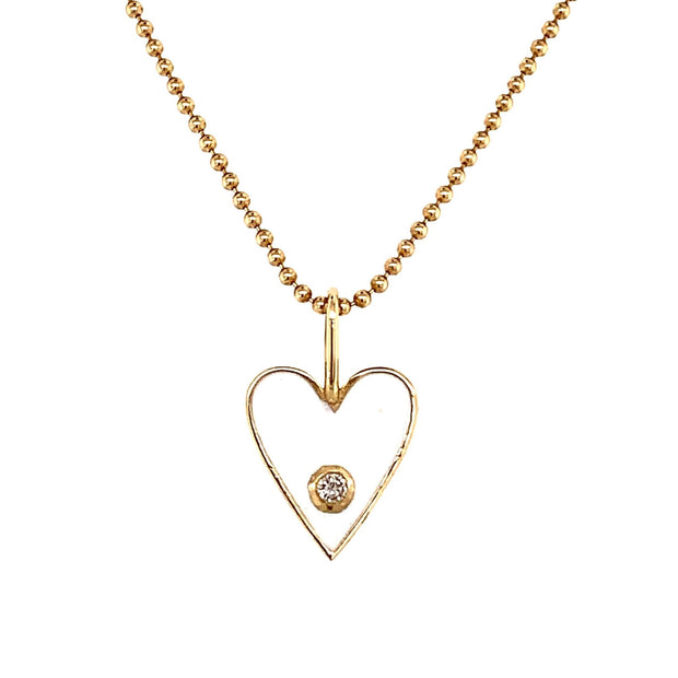 Buy Heart Necklace / 14k Gold Small Heart Necklace / Black Enamel Heart  Charm Necklace / Mini Heart / Solid Gold Heart Charm Necklace Online in  India - Etsy