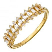 14K gold baguette and round diamond ring - Lexie Jordan Jewelry
