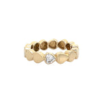 14K Gold Diamond Bezel Heart Ring - Lexie Jordan Jewelry