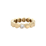 14K Gold Diamond Bezel Heart Ring - Lexie Jordan Jewelry