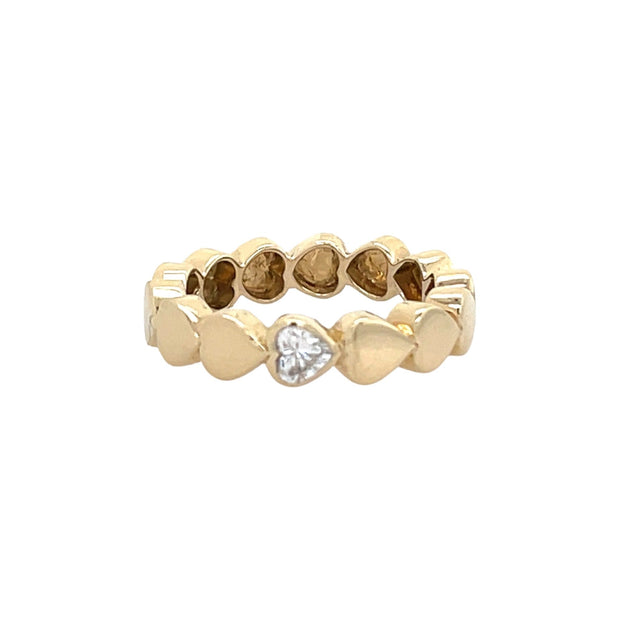 14K Gold Diamond Bezel Heart Ring - Lexie Jordan Jewelry