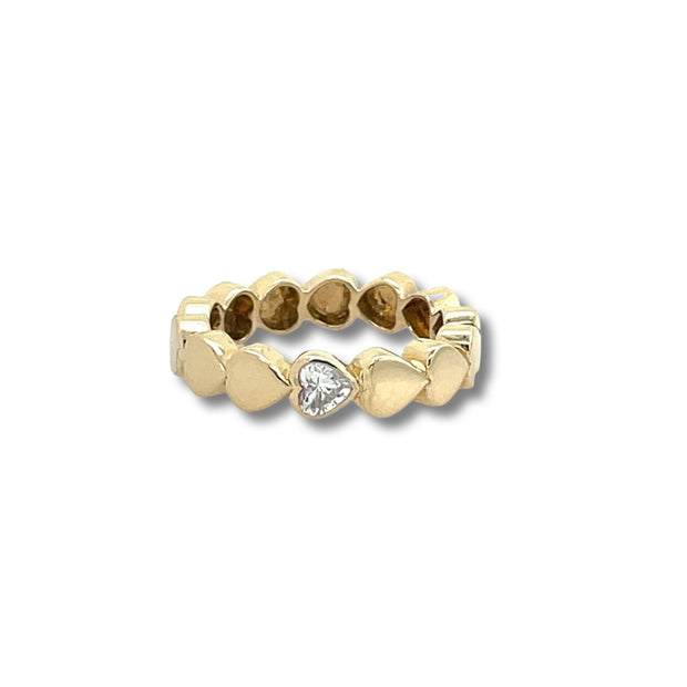 14K Gold Diamond Bezel Heart Ring - Lexie Jordan Jewelry