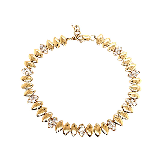14k gold Marquis shape diamond link bracelet - Lexie Jordan Jewelry